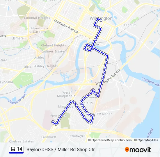 14 Bus Line Map