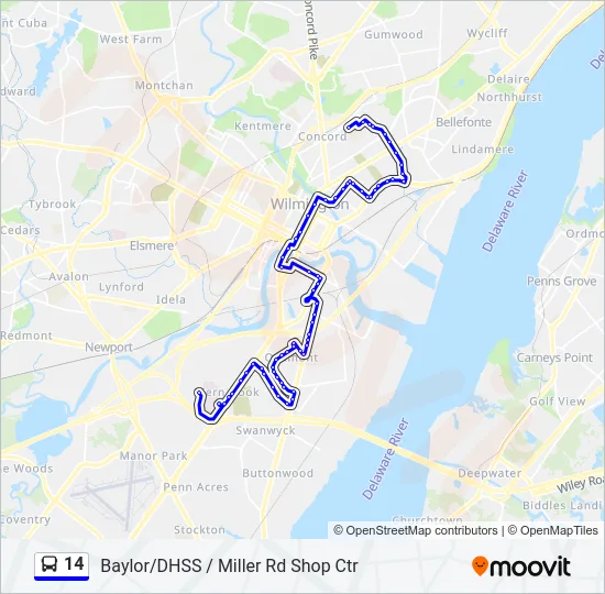 14 Bus Line Map