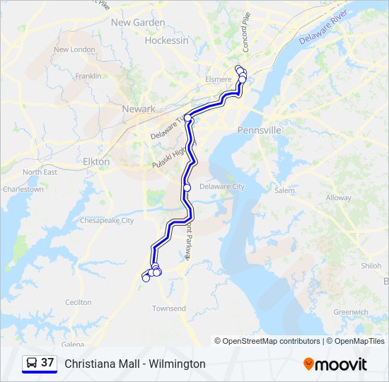 37 bus Line Map