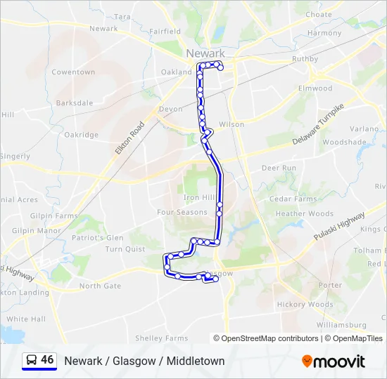 46 Bus Line Map