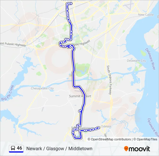 46 Bus Line Map