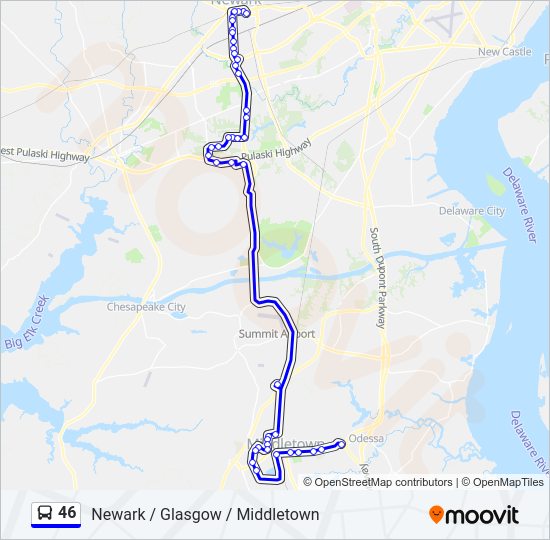 46 bus Line Map