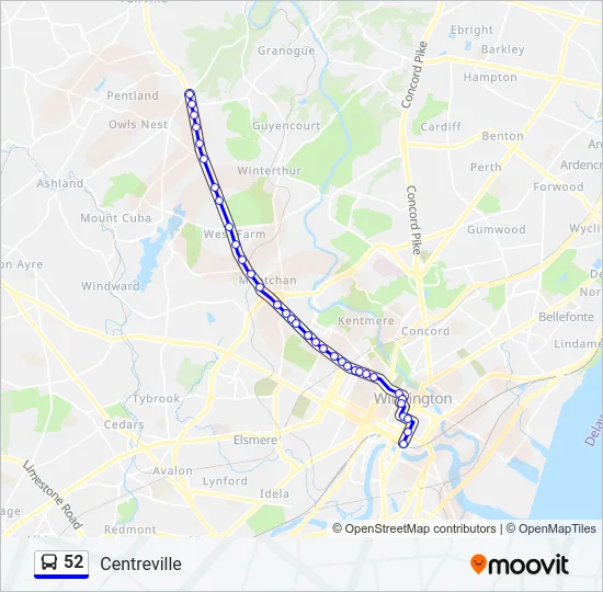 52 Bus Line Map