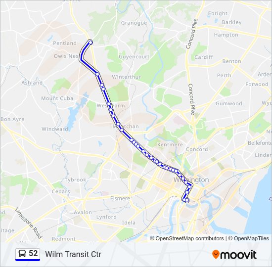 52 Bus Line Map