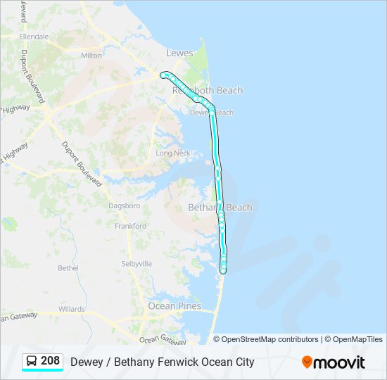 208 bus Line Map