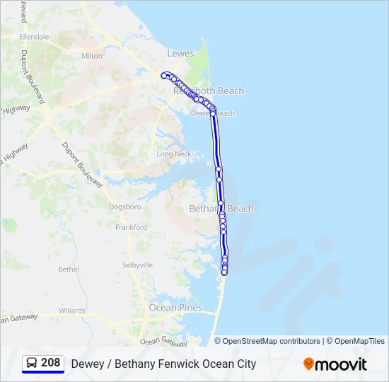 208 Bus Line Map