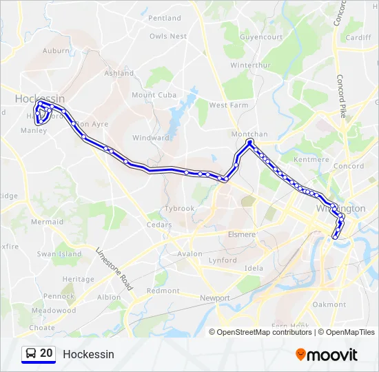 20 Bus Line Map