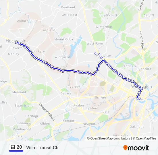 20 Bus Line Map
