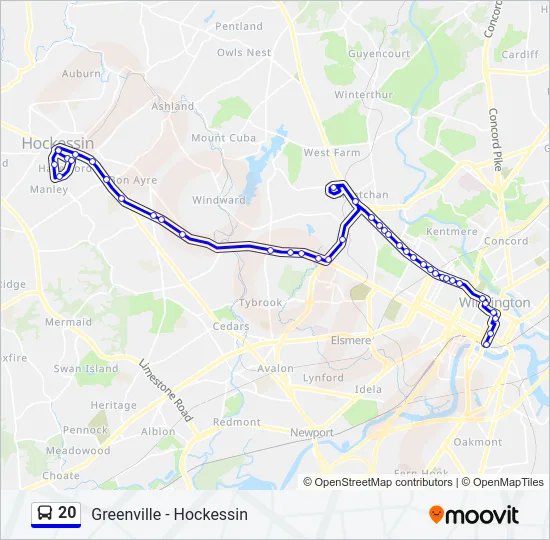 20 Bus Line Map