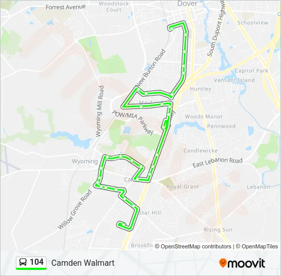 104 Bus Line Map