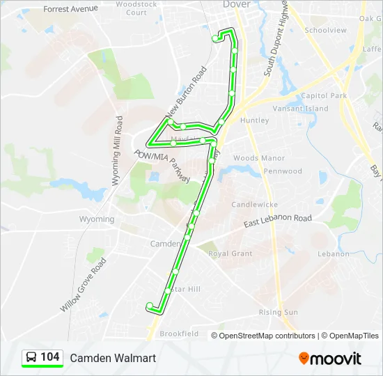 104 Bus Line Map