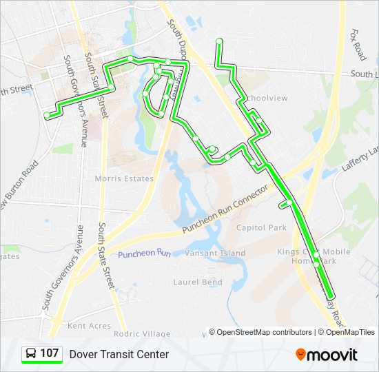 107 Bus Line Map