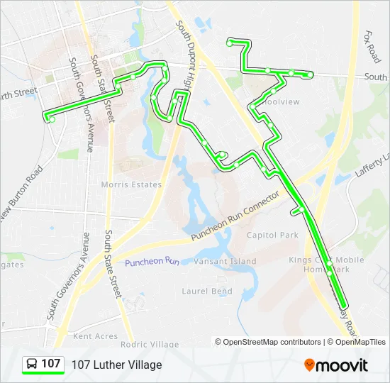 107 Bus Line Map