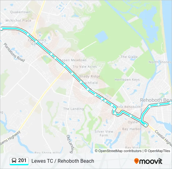 201 Bus Line Map