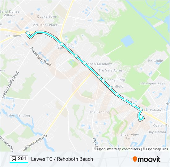 201 Bus Line Map