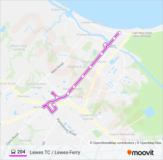 204 Bus Line Map