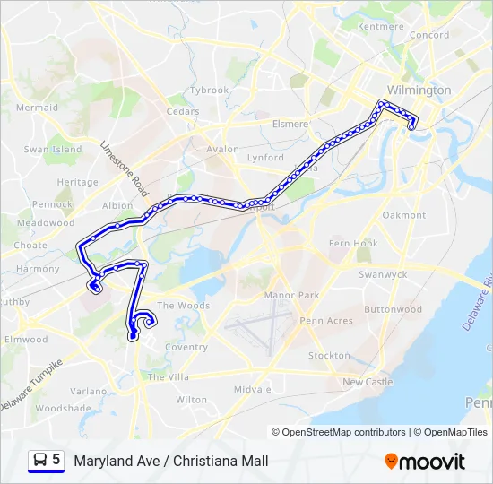 5 Bus Line Map