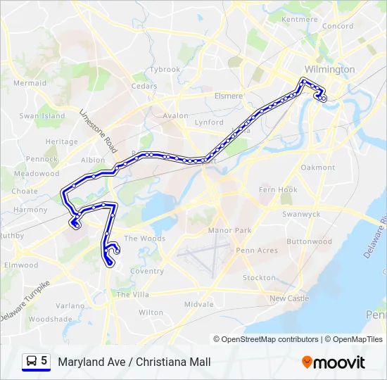 5 Bus Line Map