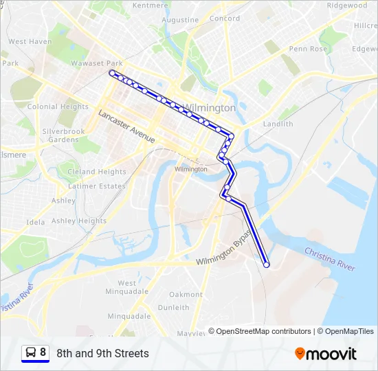 8 Bus Line Map