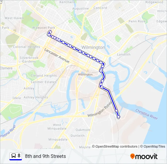 8 Bus Line Map