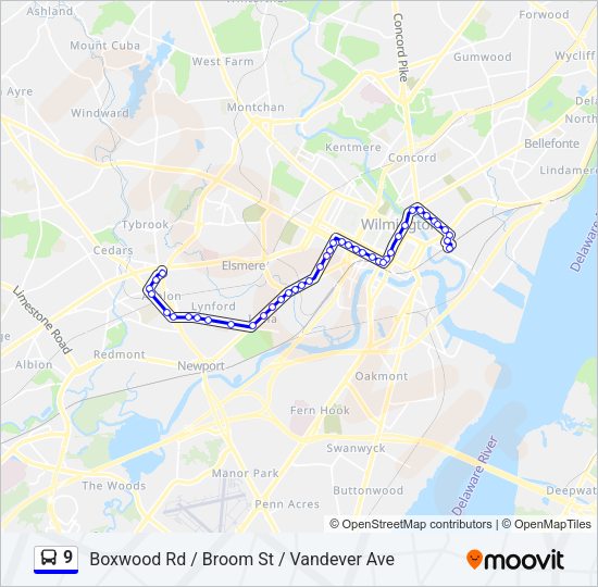 9 Bus Line Map