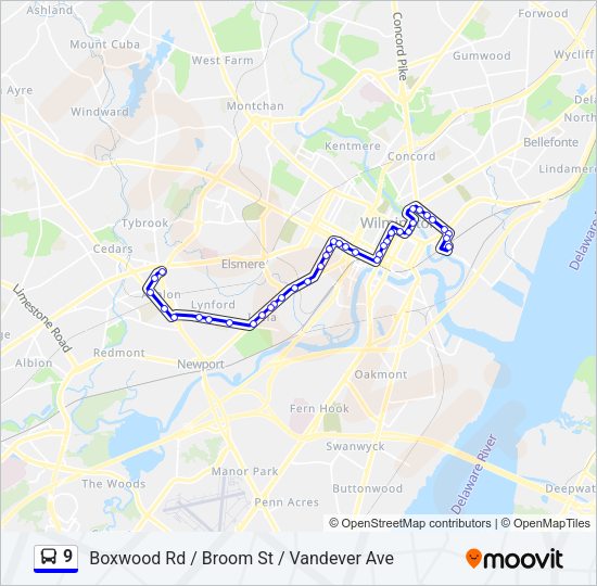 9 Bus Line Map