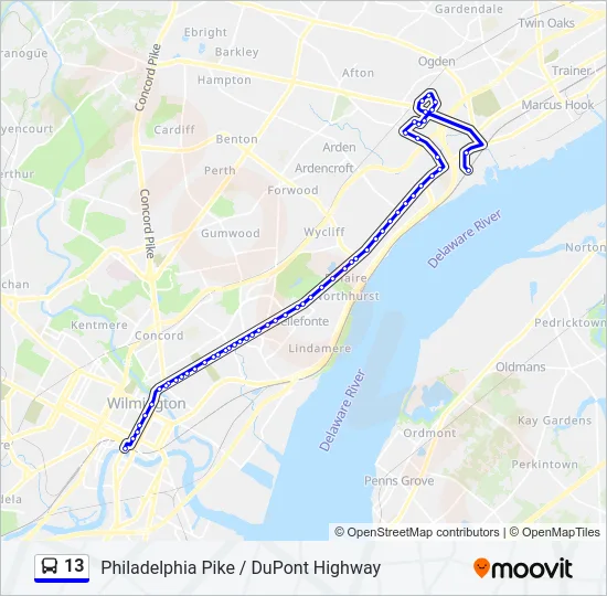 13 Bus Line Map