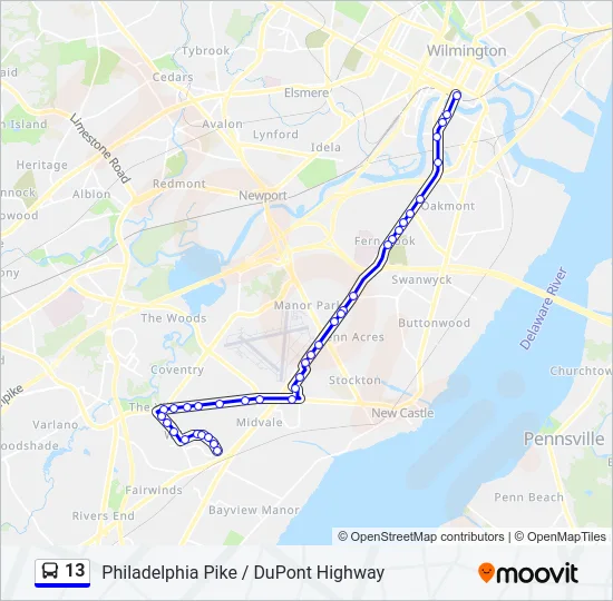 13 Bus Line Map