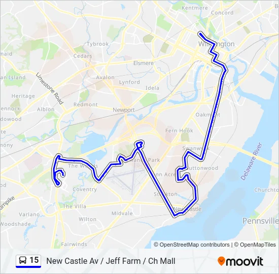 15 Bus Line Map