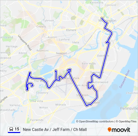 15 Bus Line Map