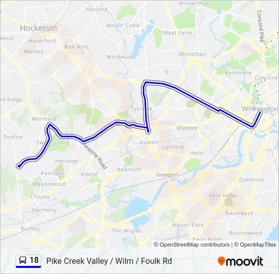 18 Bus Line Map