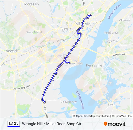25 Bus Line Map