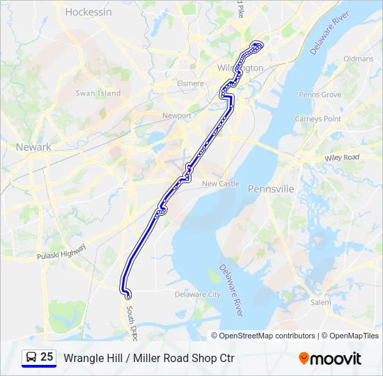 25 Bus Line Map