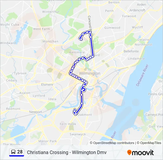 28 Bus Line Map