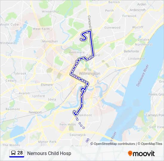 28 Bus Line Map