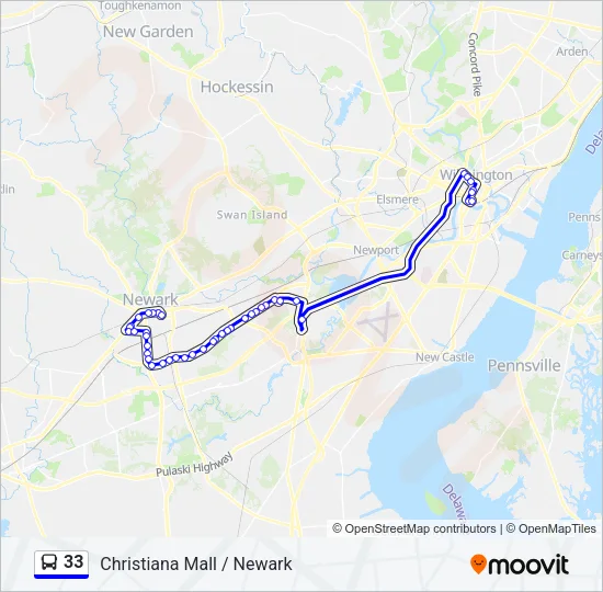 33 Bus Line Map