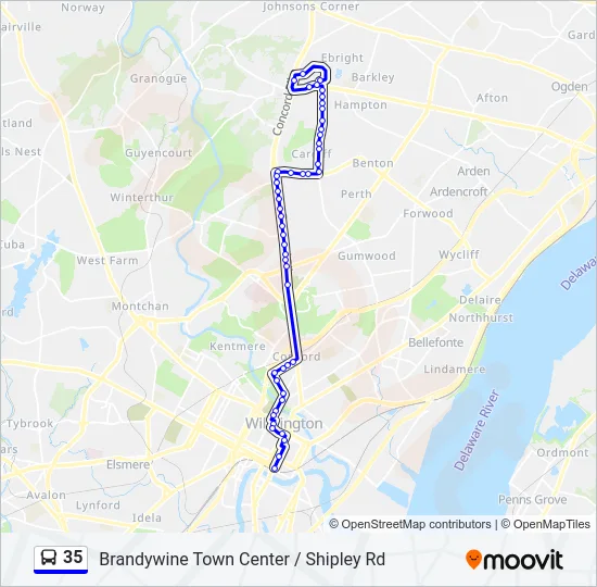 35 Bus Line Map
