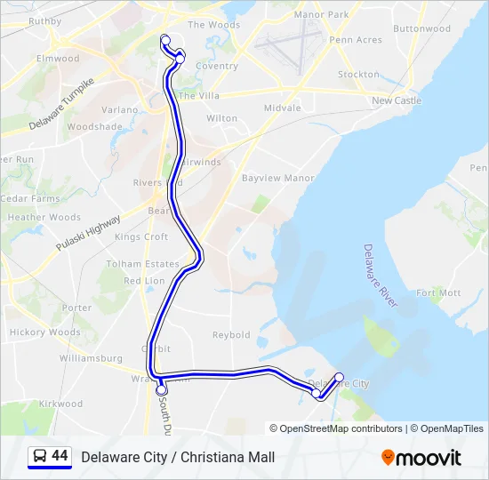 44 Bus Line Map