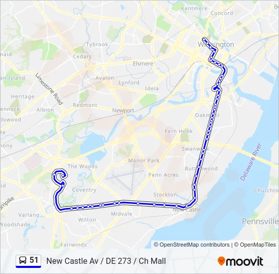 51 Bus Line Map