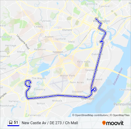 51 Bus Line Map