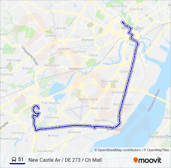 51 Bus Line Map
