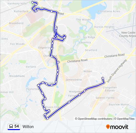 54 Bus Line Map