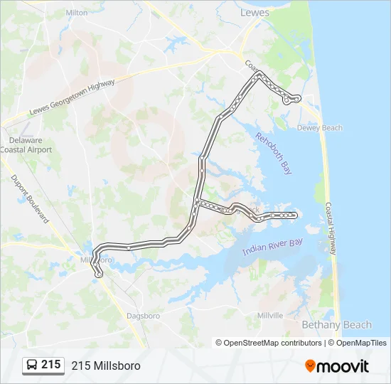 215 Bus Line Map