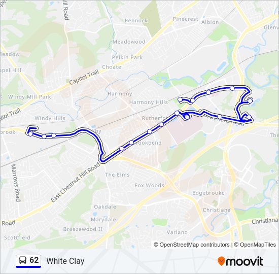 62 bus Line Map