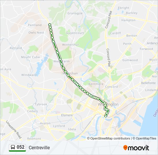 Mapa de 052 de autobús