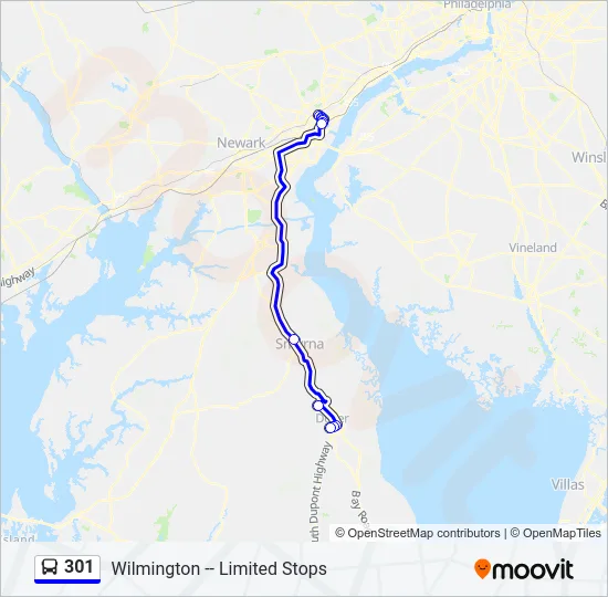 301 Bus Line Map
