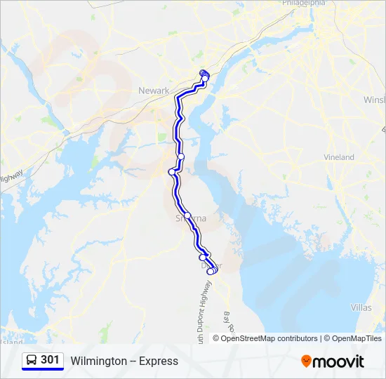 301 Bus Line Map