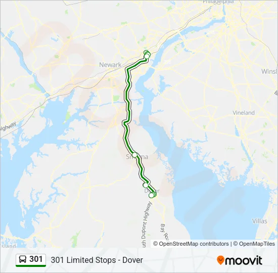 301 Bus Line Map