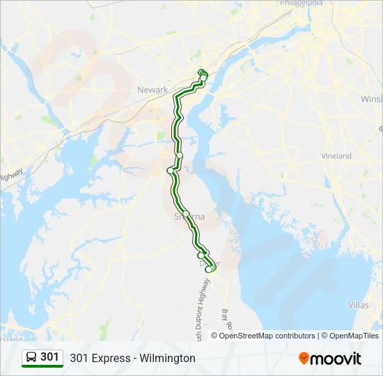 301 Bus Line Map
