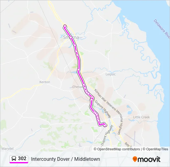 302 Bus Line Map